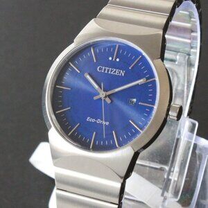Citizen Eco-Drive Women's Silver Tone Watch Blue Dial 32MM Watch